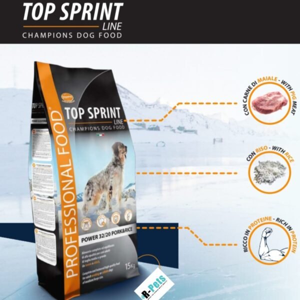 TOP SPRINT CHAMPIONS DOG FOOD 15KG ,HORSE,PORK,SALMON,CHICKEN - Image 8