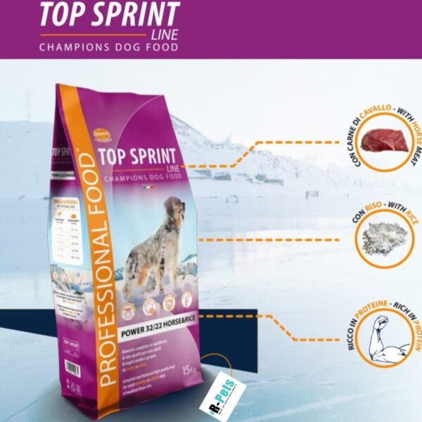 TOP SPRINT CHAMPIONS DOG FOOD 15KG ,HORSE,PORK,SALMON,CHICKEN - Image 4